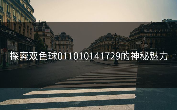 探索双色球011010141729的神秘魅力