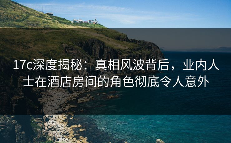 17c深度揭秘：真相风波背后，业内人士在酒店房间的角色彻底令人意外