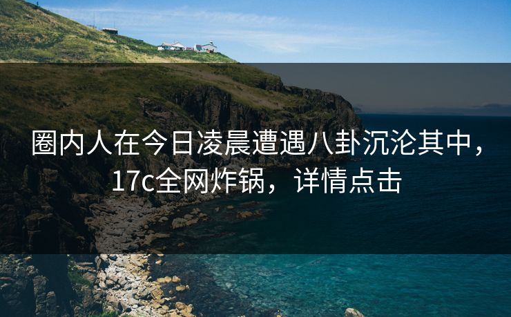 圈内人在今日凌晨遭遇八卦沉沦其中，17c全网炸锅，详情点击